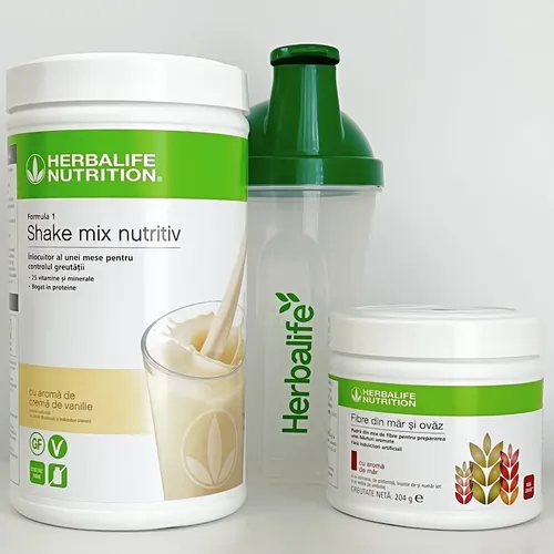 Pachet Shake Herbalife Vanilie și Fibre 30 porții