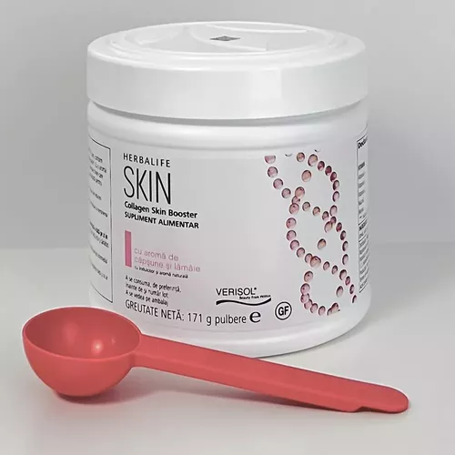 Lingura dozatoare roz Herbalife cu pudra Collagen Skin Booster