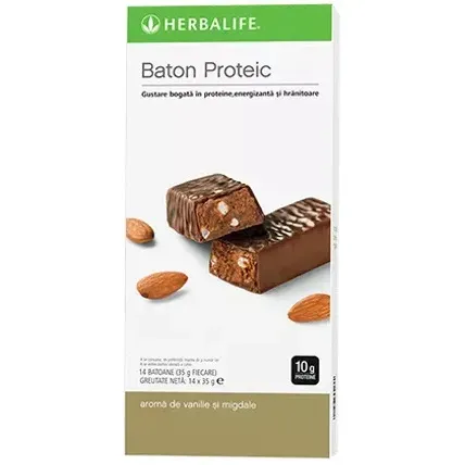 Batoane Proteice Herbalife aroma Vanilie si Migdale (14 buc)