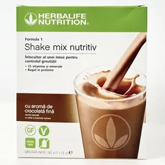 Shake Formula 1 Herbalife Pliculete aroma Ciocolata Fina (7 buc x 26g)